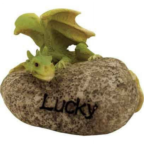 Top Collection Miniature Dragon Garden Statue (Dragon Stone "Lucky")