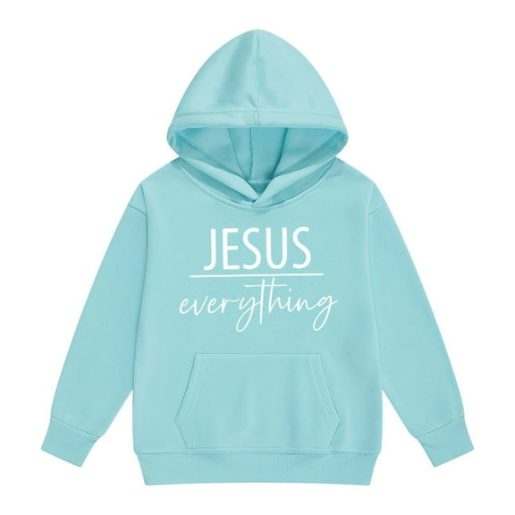 Teen Hoodies Jesus Loves You Hooded Sweatshirts Long Sleeve Graphic Hoodies Warm Oversize Pullover Top Fashion Winter Clothes Girls Clothes Size 10-11 Years
