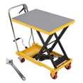 thumbnail image 2 of Luku 1100 LBS Manual Scissor Lift Table, 35.4" Hydraulic Cart with No-Slip Pad & 4 Wheels, Yellow, 2 of 7