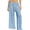 Sky blue, variant on Womens Crochet Swimsuit Coverup Pants High Waisted Drawstring Sexy Sheer Mesh Knit Wide Leg Beach Pants