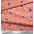 thumbnail image 3 of Soimoi Orange Modal Satin Fabric Dot & Butterfly Decor Fabric Printed Yard 42 Inch Wide, 3 of 3