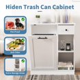thumbnail image 3 of DEYGIA Tilt Out Trash Cabinet 10 Gallon, Trash Can Cabinet with 2 Storage Areas for Kitchen, Living Room, Bathroom, Freestanding Trash Cabinet with Hideaway Drawer, 3 of 7