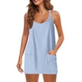 thumbnail image 1 of Vestido de tenis SCZ para mujer con pantalones cortos sin mangas tirantes finos color azul cielo 2xl, 1 of 6