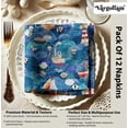 thumbnail image 4 of Vargottam Premium Cotton Muslin Napkins - Set of 12, 20-Inch Blue Ocean Pattern, Soft and Absorbent Cloth Napkins for Dining, Decor, Weddings, and Special Occasions - Machine Washable, Table Linens, 4 of 7