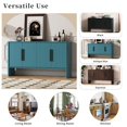 thumbnail image 6 of Oufan Retro Sideboard Buffet Cabinet with Storage, with Adjustable Shelves and Long Handles, 4-Door Wood Sideboard for Kitchen, Dining Room and Living Room , 59 x 33.2 x 15.7 inch, Brown, 6 of 10