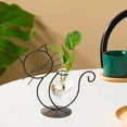 thumbnail image 6 of Rungungde Desktop Glass Planter Vase Holder Metal Stand Cat Planter Indoor Plant Propagation Stations Unique Plant Terrarium Home Decor Cat Themed Gifts (B), 6 of 8