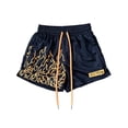 thumbnail image 1 of Txlixc Pantalones deportivos para hombre, pantalones cortos de malla con cordón y bolsillos para adultos con diseño de llamas y letras Txlixc Casual, 1 of 4
