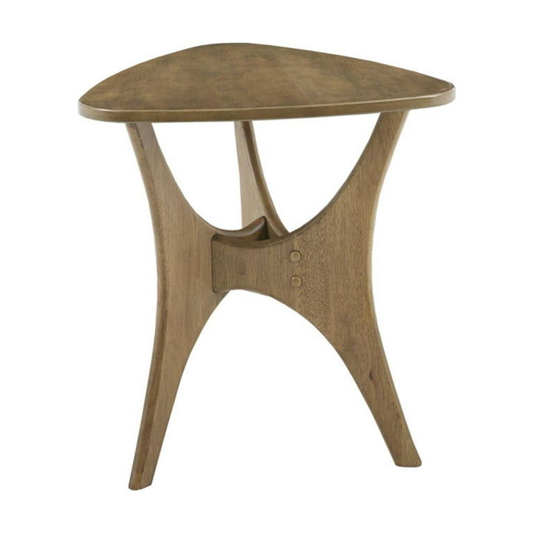 Oak Triangle Corner Table Solid Wood End Table Cross Legs Minimalist Night  Stand Modern Accent Table Living Room Side Table 