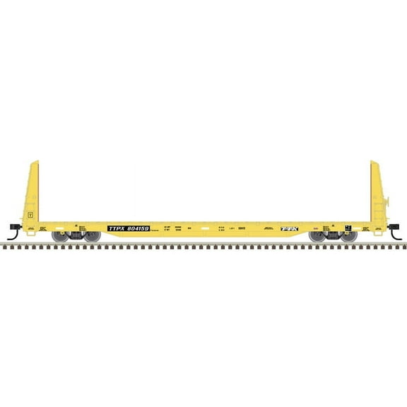 Atlas HO Scale 62' Bulkhead Flatcar TTX/TTPX (Yellow/Black Logo) #804299