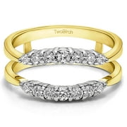 10k Solid Gold Curved Wedding Ring Guard Enhancer(0.35ctw)