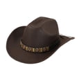 thumbnail image 2 of Sombrero de vaquero occidental, sombrero informal de ala ancha para el sol, para vestir en festivales de música al aire libre Estilo D, 2 of 9