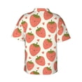 thumbnail image 3 of Daiia Hand Drawn Strawberry Hawaiian Shirt for Men Gentle Cotton Regular Short Sleeve Casual-XX-Large, 3 of 9