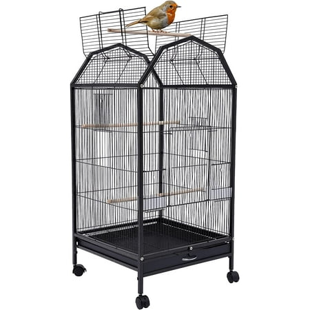 Miumaeov 360° Full Hollow Design Iron Bird Cage, Special Large Oversized Large Home Bird Cage for Tiger Skin Parrot Pachyderm Lovebird Budgie