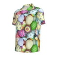 thumbnail image 3 of Daiia Colorful Easter Eggs Pattern Men’s Polo Shirts,Solid Deck Shirt,Classic Fit, Breathable Cotton Polo for Casual and Sport Wear-Small, 3 of 9