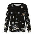 thumbnail image 4 of Women Crew Neck Pullover Halloween Sweatshirt Plus Size Women Casual Crew Neck Sweatshirt Flowers Printing Long Sleeve Sweatshirt Casual Top Pullover M, 4 of 5