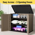 thumbnail image 2 of ZZMTIME 4x2.5 FT Outdoor Storage Shed, Resin Waterproof Storage Cabinet for Garden Tools with Lockable Lid,Latch (Coffee), 2 of 5
