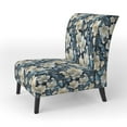 thumbnail image 3 of Designart "Magnolia Blue Artistic Splendor" Blue Floral Upholstered Accent Chair - Cottage Arm Chair For Living Room, 3 of 7