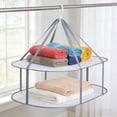 thumbnail image 3 of Yrmaups 3Pcs Clothes Drying Basket for Balcony, Breathable Mesh Laundry Basket, Foldable Drying Net for Sweaters, Windproof Drying Rack for Home, 3 of 9