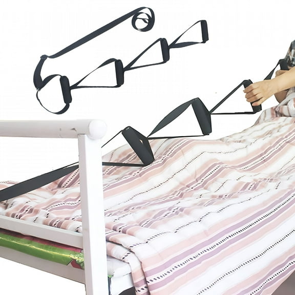 XIRQI Bed Ladder Assist Strap Adjustable Length with 4 Hand Grips Rope Ladder Hoist Sitting up Mobility Aid for Patient Senior