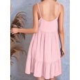 thumbnail image 3 of Women'S Summer Dress 2025 Spaghetti Strap Sleeveless V Neck Casual Swing Sundress Pink L, 3 of 5