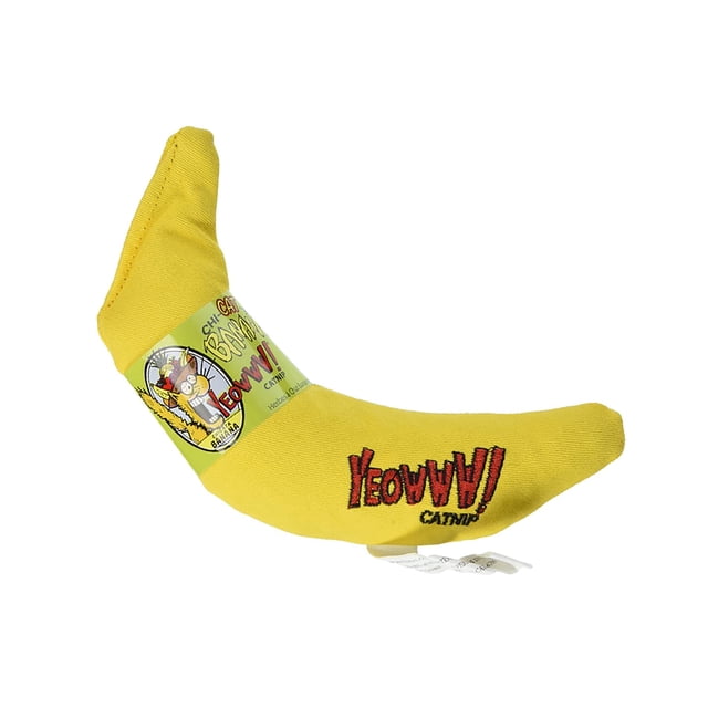 ¡Sí! Juguete con hierba gatera 100% orgánico, plátano amarillo, paquete de 3