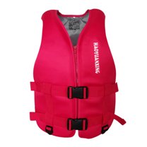 HUISZJ Life Jacket Neoprene, Fishing Surfing Drifting Safety Red Vest, Boating Drifting Buoyancy Safety Life Vest for Women Men (Red L)
