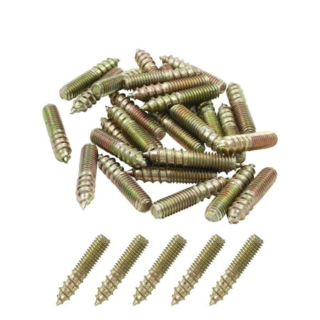 

Bleylajoy 30pcs M6x30mm Hanger Bolts Double Headed Bolts Zinc Plated Carbon Steel Threaded Self-Tapping Screw for Wood Joint Furniture 30mm Length E1102