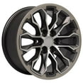 thumbnail image 3 of 22x9.5 Wheels & Tires Fits GM Trucks - 6 Lug Deep Dish Silverado Style Satin Black with Machined Face with Chrome Inserts with Bridgestone Tires, 3 of 5