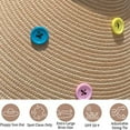 thumbnail image 4 of Sombrero de paja vacío con botón de color para circunferencia de la cabeza, sombrero de paja con ala grande para mujer, protector solar para el sol, sin tapa, para playa, 56-58cm, 4 of 5