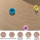 thumbnail image 4 of Sombrero de paja con parte superior vacía y botón de color con circunferencia de la cabeza de 56-58 cm para mujer, sombrero de verano de ala grande con protección solar, sombrero de playa, 4 of 5