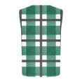 thumbnail image 4 of Dolkfu Button Down Womens Jacket Flannel Green Puffer Vest Sleeveless Plaid Business Jacket Women Coats XL, 4 of 5