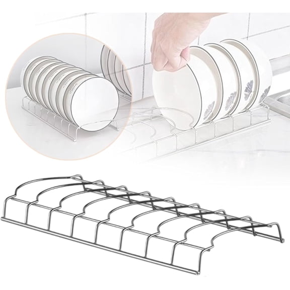 Rongyun Stainless Steel Dish Drainer Rack for Kitchen Countertop for Bowl Storage Organizer Utensil Holder and Draining Tray to Keep Sink Area Clean