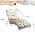 thumbnail image 2 of HOMEFUN Beige Modern Tufted Velvet Chaise Lounge for Living Room with 1-Bolster Pillow and solid Acrylic legs, 2 of 6
