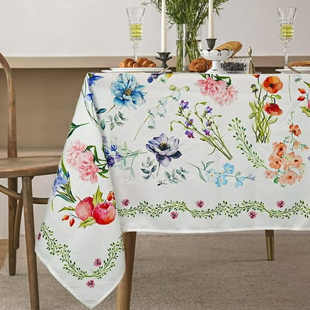 

Floral Tablecloth FloralPrint Tablecloth for Rectangle Tables 60 x 120 Perfect for Kitchen Dinner Restaurant Holiday Picnic Table Cover