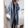 thumbnail image 3 of Women's Winter Double Breasted Casual Coat Long Sleeve Notch Lapel Long Trench Coat, 3 of 9