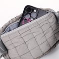thumbnail image 3 of Riñonera acolchada para mujer, suave, acolchada, con frunces, para deporte (gris), 3 of 9