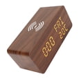 thumbnail image 4 of Reloj LED De Madera, Reloj Despertador Digital De Madera Día De La Semana Diasplay 3 Dimmer Para El Hogar ANGGREK Wireless Charging Alarm Clock, 4 of 8