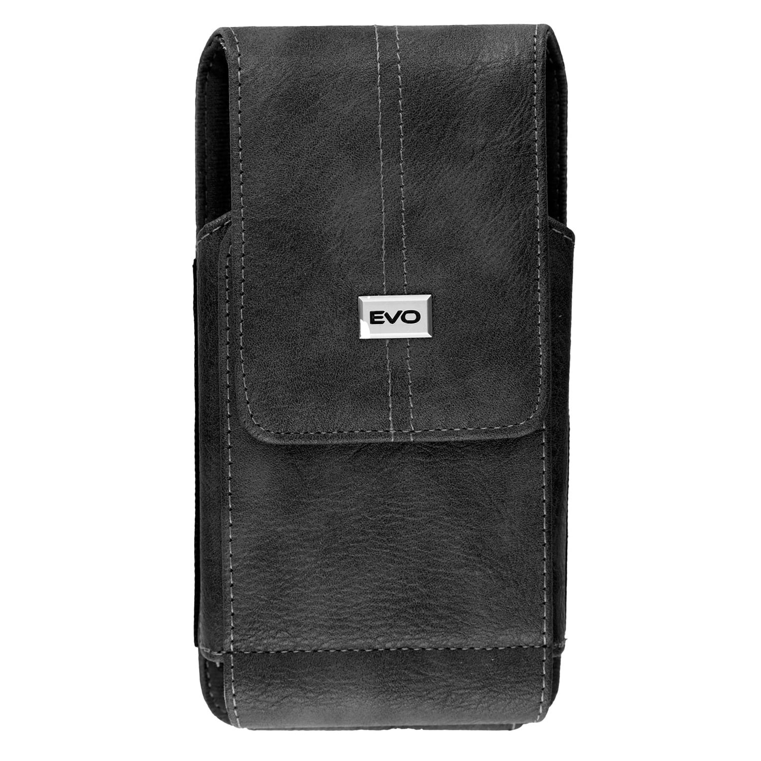 7.2inch Vertical PU Leather Universal Wallet Pouch with Belt Clip and Card Slots - Black