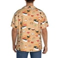 thumbnail image 3 of Gukieu Funny Sushi Print Men's Short-sleeved Shirts, Button-down Pocket Shirts, T-shirts, Beach Vacation Travel Summer Clothing-X-Large, 3 of 5