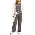 thumbnail image 4 of UVN Womens Pajama Sets Long Sleeve Tops and Pants 2 Piece Outfits Fall Casual Sleepwear Nightwear Soft Pjs Lounge Sets, 4 of 11