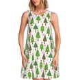 thumbnail image 1 of Xecao Arbres de Noël pour Robes d'Été pour Femmes Robes Décontractées de Plage Robes de Plage Sans Manches Robe Évasée avec Poches, 1 of 7