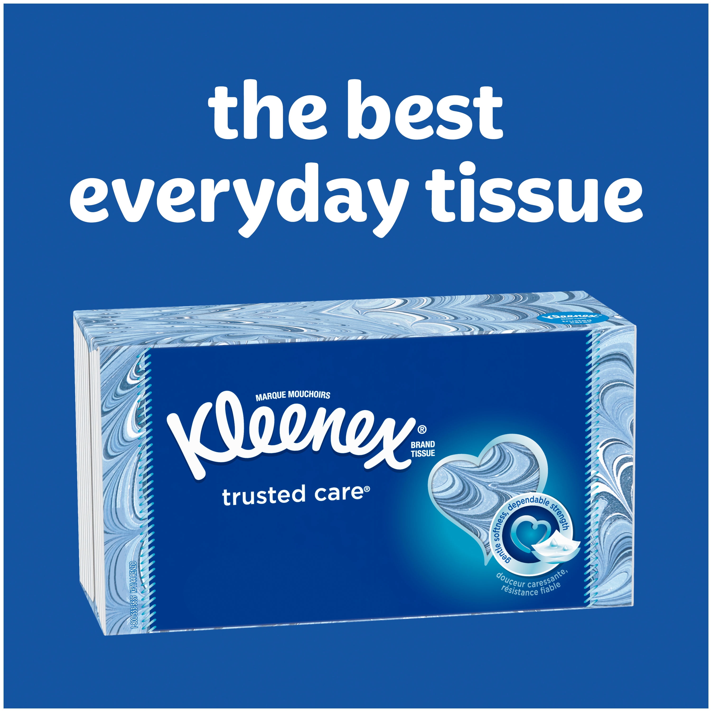 110 Count Kleenex Trusted Care Facial Tissue Flat Boxes Pack of 4 