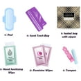 thumbnail image 2 of Menstrual Kit All-in-One | Convenience on The Go | Single Period Kit Pack for Travelling, Tweens & Teenagers or Emergency situations | Individually Wrapped Feminine Hygiene Products (Leather Light), 2 of 2
