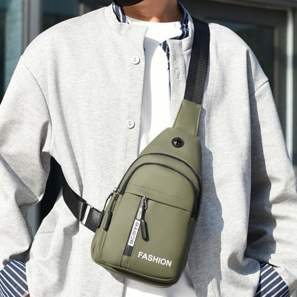 Bolsa de pecho Bandolera para hombres y mujeres, mochila ligera de varios bolsillos con correa ajustable para viajar, senderismo, deportes y uso diario