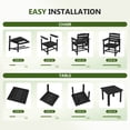 thumbnail image 4 of KINGYES 5-Piece HDPE Outdoor Dining Set for 4, Square Patio Table & Armchairs with Umbrella Hole, All-Weather Patio Dining Set for Backyard, Garden, Lawn & Poolside, Black, 4 of 8