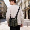 thumbnail image 5 of Sling Bag Men Crossbody Bag With Bottle Holder Multi-layer Adjustable Chest Bag Backpack Portable Sling Backpack For Sports Gym Hiking Fishing Dark Blue, 5 of 5