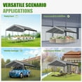 thumbnail image 6 of ECOLINEAR Carport 10x20 ft Heavy Duty Carport, Outdoor Potable Garage with 4 Adjustable Height 8.7 ft to 10.2 ft, Carport Canopy Anti UV All-Season Waterproof Tarp, Car Canopy for Trucks, Boats,Yello, 6 of 6