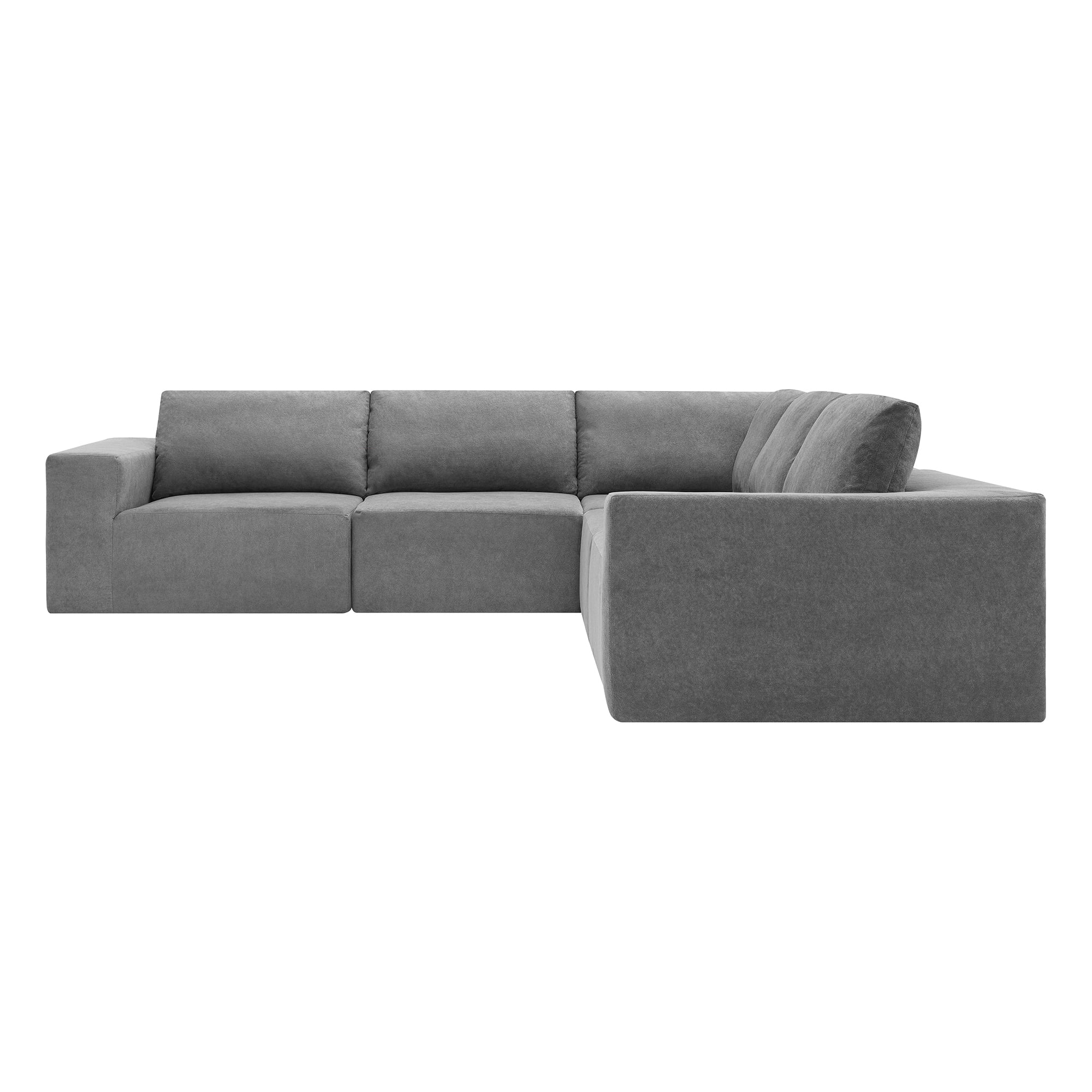 MAYEERTY 116x116" L-Shaped Modular Sectional Sofa - Luxury 5PC Free Combination Compressed Floor Couch for Living Room/Bedroom, 3 Colors