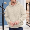 thumbnail image 2 of Mens Sweater Pullover Long Sleeve Knitted Hooded Fuzzy Casual Warm Winter Jacket Outdoor Fashion With Pockets, 2 of 4