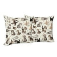 thumbnail image 5 of Ambesonne Cat Throw Pillow Cover Pack of 2, Little Kittens Playful Poses, 2 Pcs-26"x26", Off White Taupe and Grey, 5 of 5